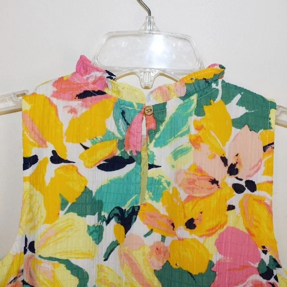 LOFT Floral Print Ruffle Tiered Swing Dress - Picture 7 of 8